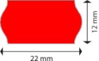 Etikett 22*12mm, fluorröd G2